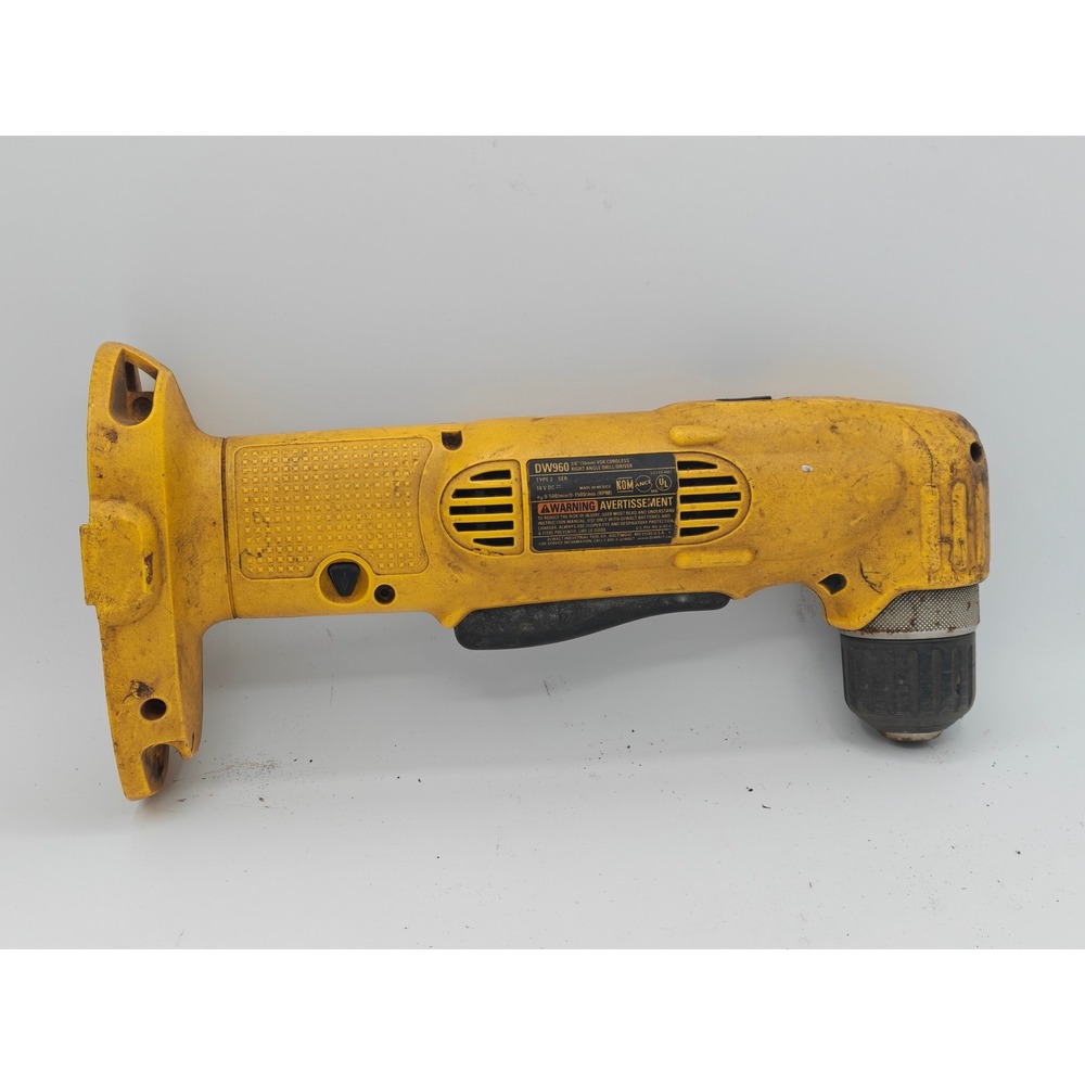DeWalt DW960 18V Cordless 3/8" Right Angle Drill Driver Tool Only Yellow Black